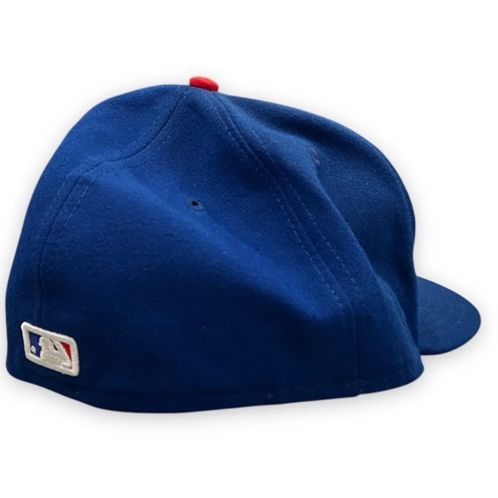 Chicago Cubs New Era 59FIFTY Mens Size 8 Fitted‎ Blue Red MLB On Field Cap USA